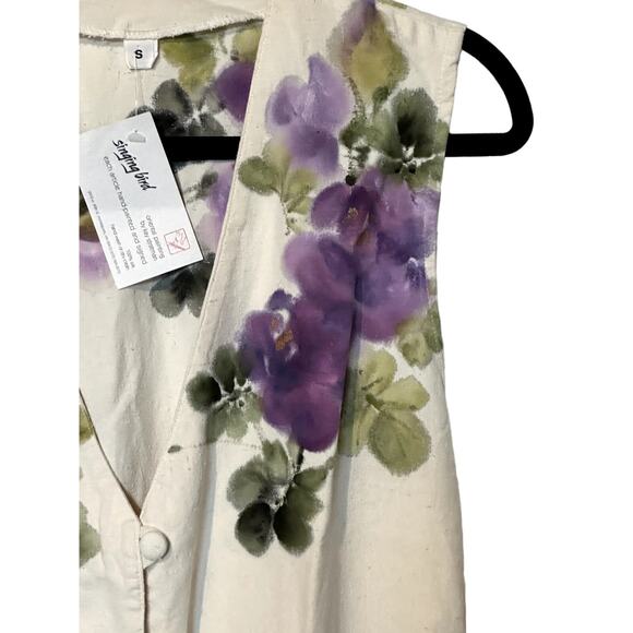 NWT One-of-a-Kind Oriental Painting by Kay Stratman "Singing Bird" 100% Silk - Picture 4 of 16